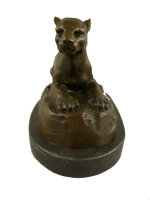 Leopard Bronzefigur, 13 cm