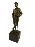 Golfspieler Figur aus Bronze, H: 32 cm