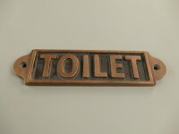 Schild "Toilet", Kupfer, 16 x 4 cm