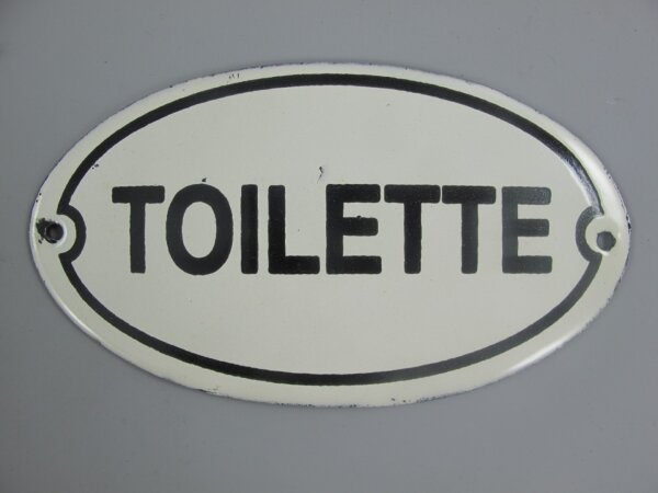Schild Eisen/Emaille "Toilette", 13 x 8 cm