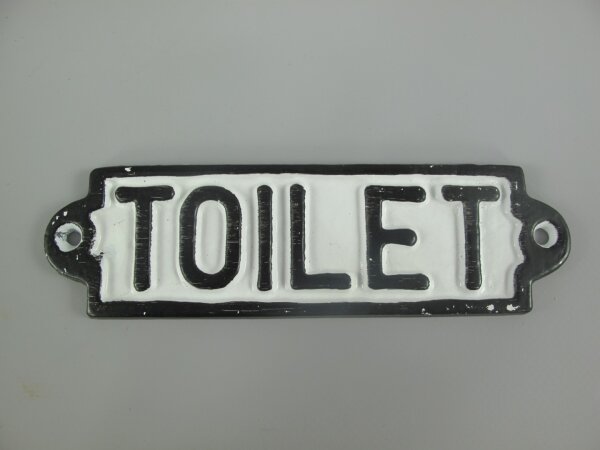 Vintage Toilet Schild aus Eisen, 18 x 5 cm